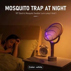 Mosquito + fly + insect electric zap swatter with 90 degree rotatable head